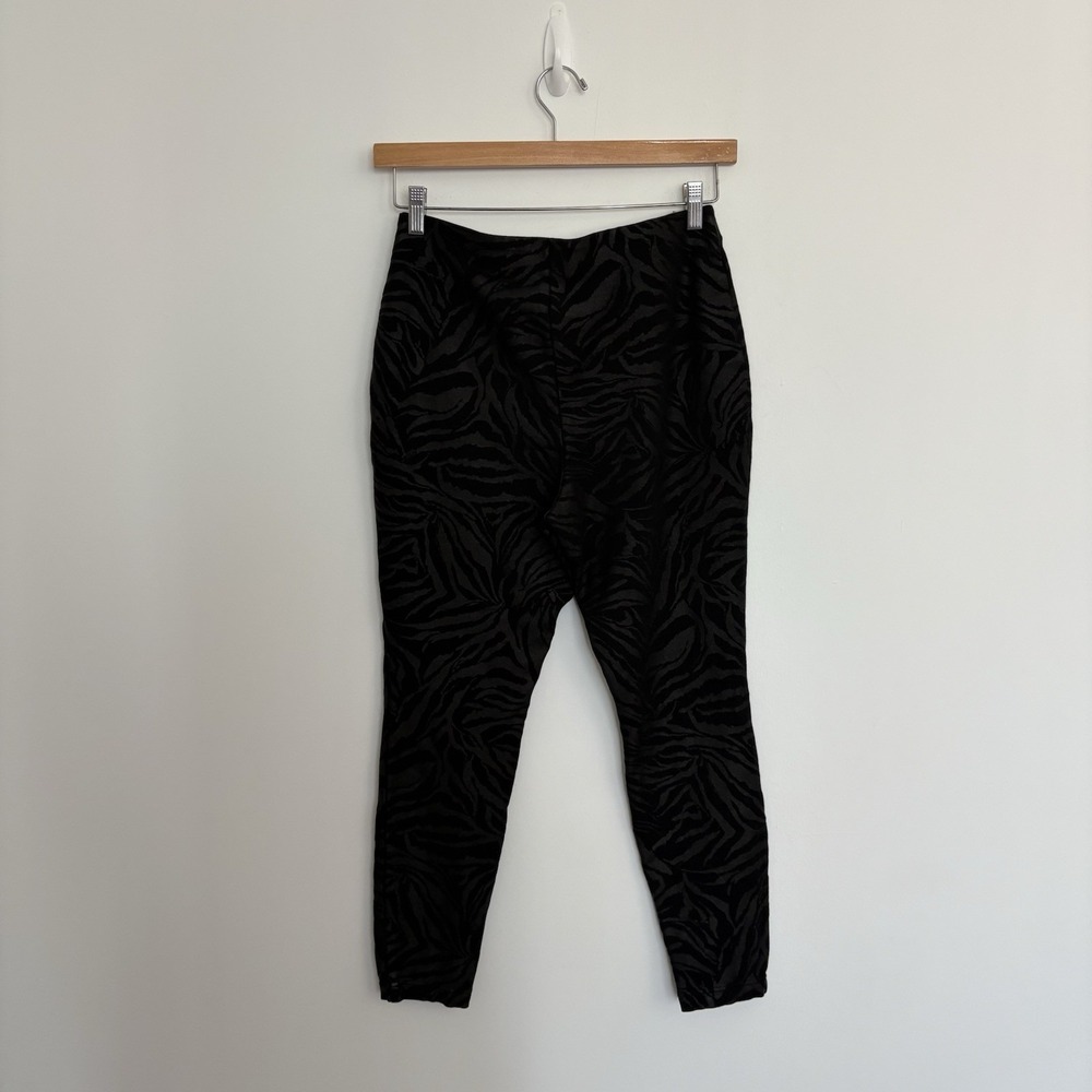 Inc International Concepts Pants Women's Medium Animal Print Ponte Skinny Black - Picture 2 of 11